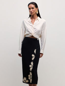 Миди юбка с вышивкой / Zarina