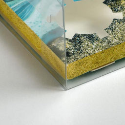 Цена за 5 шт. Коробка для капкейка, кондитерская упаковка, 4 ячейки, «Голубой мрамор», 16×16×11.5 см