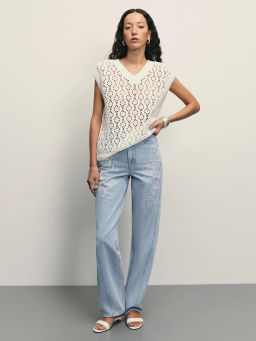 Джинсы straight с вышивкой / Zarina