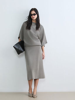 Beli Lastikli Triko Etek