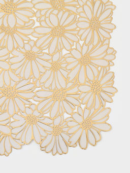 Цена за 2 шт. Салфетка сервировочная на стол Доляна, 45×30 см, бело-золотая