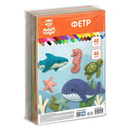 Цветной фетр Мульти-Пульти А4 40л. 40цв., 1мм (ФЦ40_66435)
