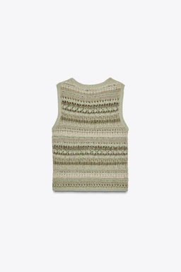 TEXTURED KNIT SLEEVELESS TOP - Zara фото 5