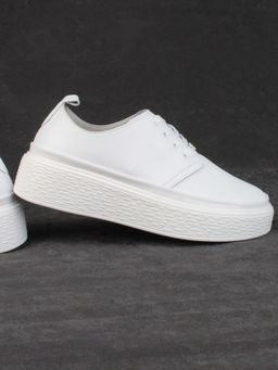 05-PDF88-1 WHITE Кроссовки женские (натуральная кожа)