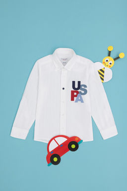 Белая рубашка с длинным рукавом для мальчика