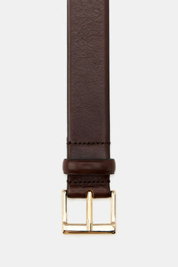 LEATHER BELT WITH SQUARE BUCKLE - Zara фото 2