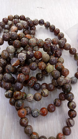 Браслет из камня Уральская яшма символ денежного благополучия 6мм