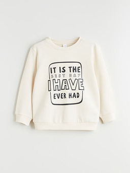 Bask?l? Erkek ?ocuk Sweatshirt