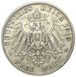 3 марки 1910 года F Германия (Вюртембург)