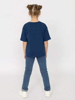 CRB wear/CSKG 63762-41-395 Футболка для девочки,темно-синий/Ex.Cherubino  фото 4