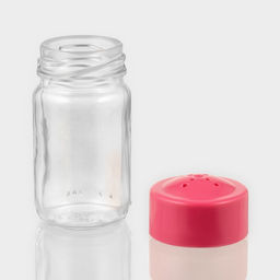 Солонка «Соль и Перец», 70 мл, 4×8 см, стекло, розовая