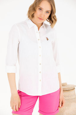 Рубашка женская белая Uzunkol Basic - U.s. polo assn фото 3