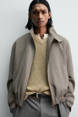LIMITED EDITION RELAXED FIT HOUNDSTOOTH JACKET - Zara фото 6