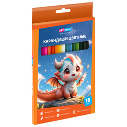Карандаши ArtSpace "Дракоша" 18цв. (СР62623) в карт. уп.
