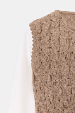 CONTRAST WAISTCOAT T-SHIRT - Zara фото 4