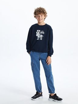 Beli Lastikli Erkek ?ocuk Kargo Jean Pantolon - Waikiki фото 5