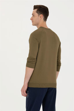 U. S. Polo Assn / Мужской базовый свитшот цвета хаки - U.s. polo assn фото 5