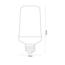 LED-L60-6W/FLAME/E27/FR PLD01WH Лампа светодиодная декоративная с типом свечения эффект пламени. Форма цилиндр, матовая. Картон. ТМ Uniel.