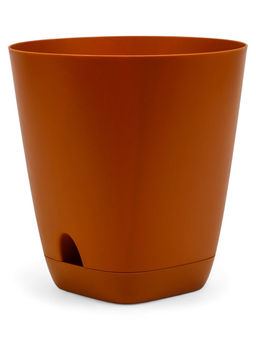 Горшок для цветов Гранд, 4 л, d=19 см, h=20 см, пластиковый, с прикорневым поливом, коричневый