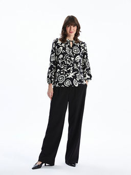 Ba?lamal? Yaka Desenli Kad?n Bluz