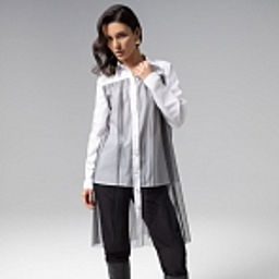 Рубашка комбинированная с сеткой, Срочно на обложку (white) - Charutti фото 14