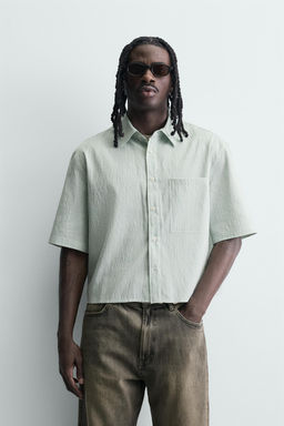 CAMISA CROPPED FIT CUADROS / Raya verde - Zara фото 2