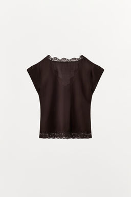100% LYOCELL LACE TOP - Zara фото 13