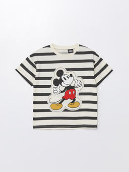 Bisiklet Yaka Mickey Mouse Bask?l? Erkek Bebek Ti??rt