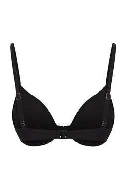 Siyah Balkonet Drapeli Bikini Ustu TBESS25BU00000