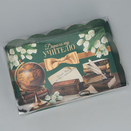 Цена за 5 шт. Коробка для печенья, кондитерская упаковка с пластиковой крышкой, «Дорогому учителю», 20×30×8 см