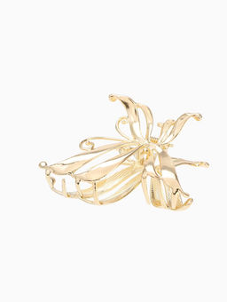 Цена за 2 шт. Крабик для волос «Анисия», бабочка, 6.5 см, золото