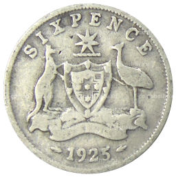 6 пенсов 1925 года Австралия