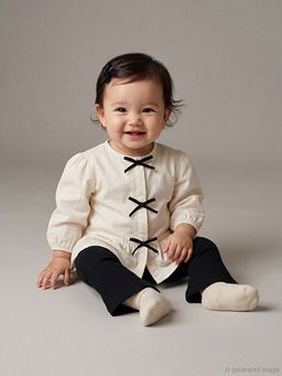 Bisiklet Yaka Fiyonk Detayl? K?z Bebek G?mlek