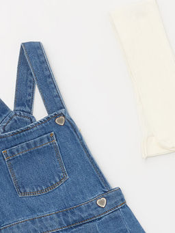 Basic Cep Detayl? K?z Bebek Jean Elbise ve K?lotlu ?orap - Waikiki фото 2