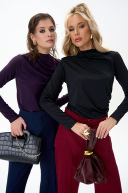 Лонгслив Нора (чёрный) - Эльза фото 11