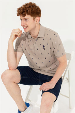 Мужская футболка цвета хаки с воротником-поло Неожиданная скидка в корзине