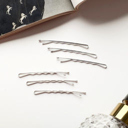 Цена за 6 шт. Невидимки для волос «Классика перламутр», набор 20 шт., 5 см, серебро