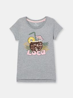 CRB wear/CSJG 63139-11-323 Футболка для девочки, светло-серый меланж/Ex.Cherubino
