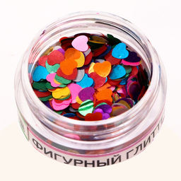 Глиттер фигурный Сердца, микс - Simaland фото 3