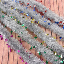 Цена за 10 шт. Мишура Аквамарин колокольчики, d-6 см, 200 см, микс