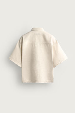 CAMISA POLO BOXY FIT RAYAS / Crudo - Zara фото 7