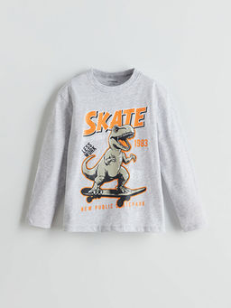 Bisiklet Yaka Bask?l? Erkek Bebek Ti??rt