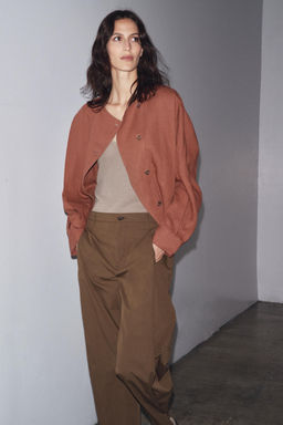 ZW COLLECTION DARTED TROUSERS WITH BELT LOOPS - Zara фото 13