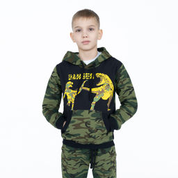 Костюм детский хаки/черный принт дино 747 (98, 56)