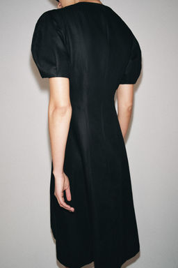VESTIDO MIDI CON LINO ZW COLLECTION / Negro - Zara фото 7