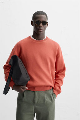 RELAXED FIT COTTON BLEND SWEATER - Zara фото 26