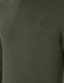 Базовый свитер приталенного кроя цвета хаки - Cacharel фото 7