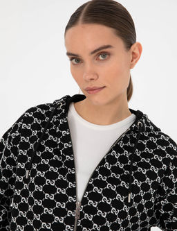 Siyah Comfort Fit Fermuarl_ Sweatshirt