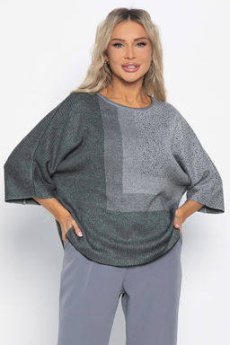 Джемпер Орлеан (серый/изумруд) Б14998-4М