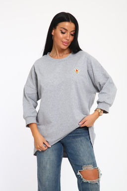 24414 Джемпер удлиненный с лейблом